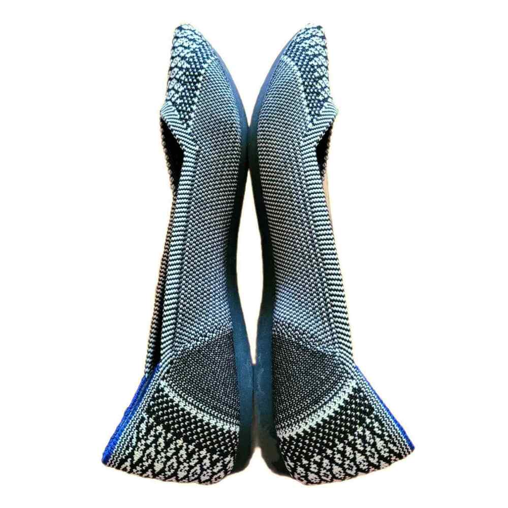 Rothys Black White Python Pointed Flat Ballet Sho… - image 3
